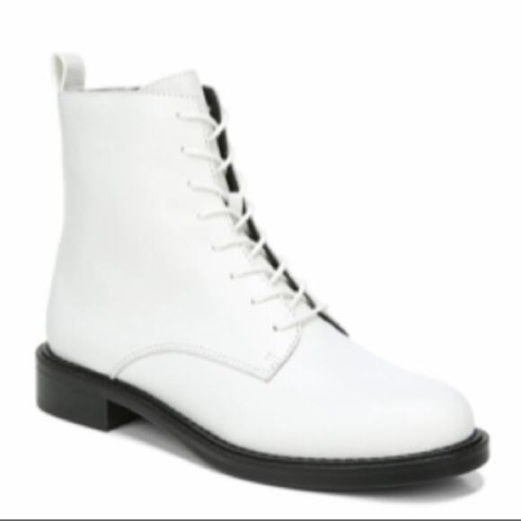 Sam Edelman Nina White Combat/Ankle Boot Size 7.5 Leather Adjustable Lace-Up New - Picture 9 of 11